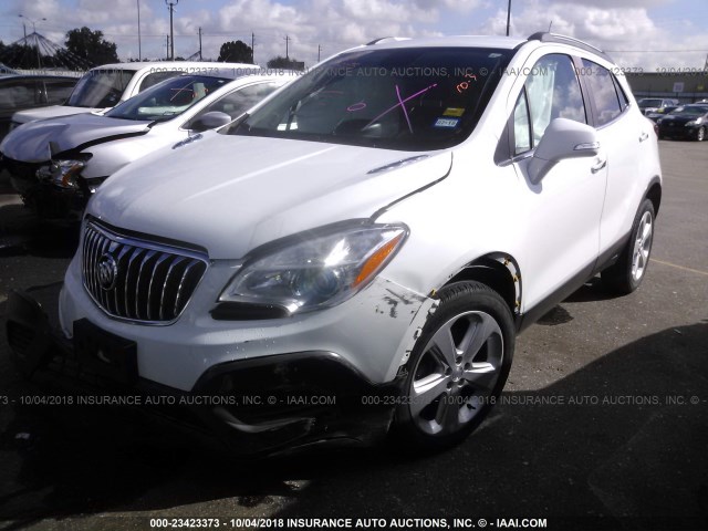 KL4CJASB7GB695763 - 2016 BUICK ENCORE WHITE photo 2