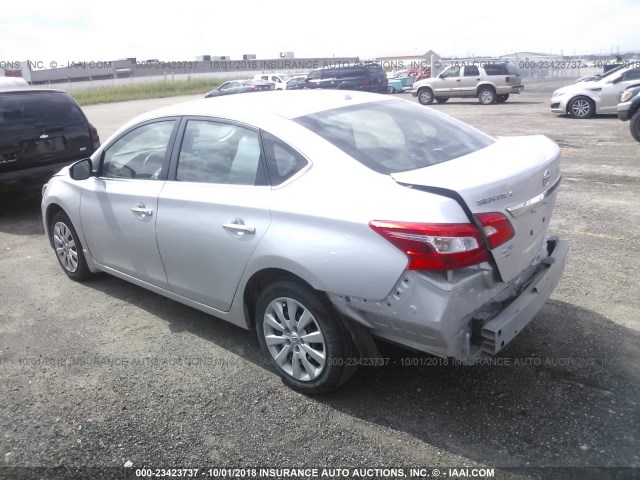 3N1AB7AP6GL638157 - 2016 NISSAN SENTRA S/SV/SR/SL SILVER photo 3