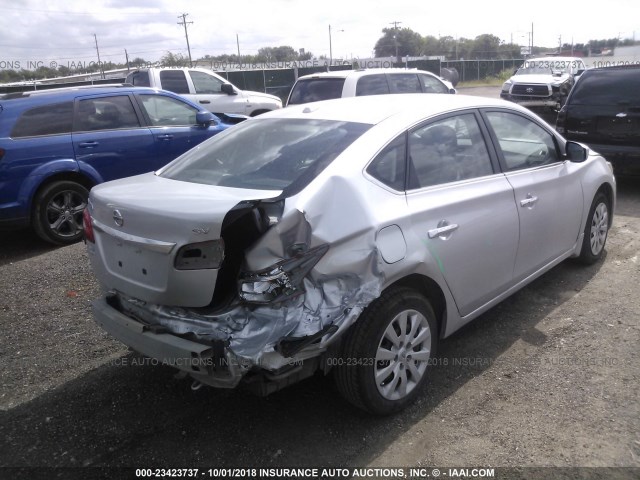 3N1AB7AP6GL638157 - 2016 NISSAN SENTRA S/SV/SR/SL SILVER photo 4