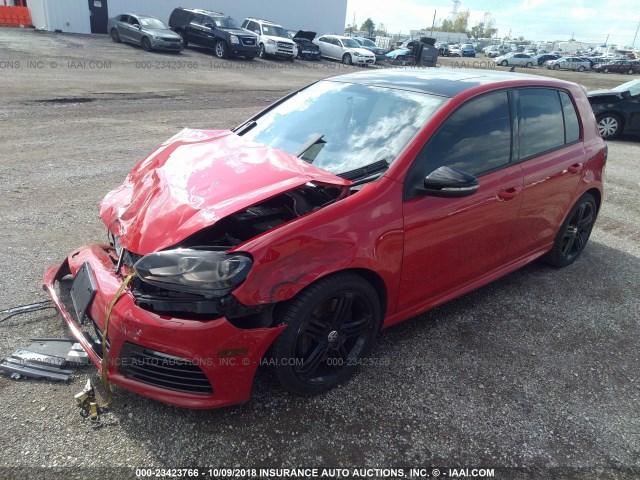 WVWPF7AJ0CW336343 - 2012 VOLKSWAGEN GOLF R RED photo 2