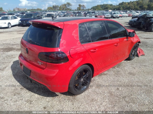 WVWPF7AJ0CW336343 - 2012 VOLKSWAGEN GOLF R RED photo 4