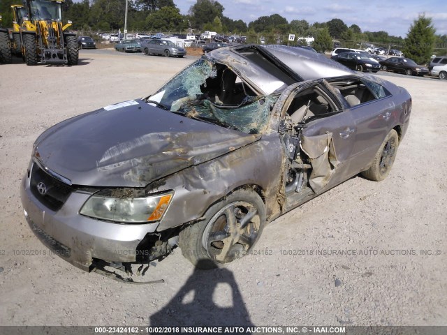 5NPEU46F46H069962 - 2006 HYUNDAI SONATA GLS/LX GOLD photo 2