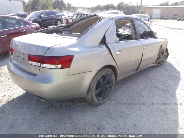 5NPEU46F46H069962 - 2006 HYUNDAI SONATA GLS/LX GOLD photo 4