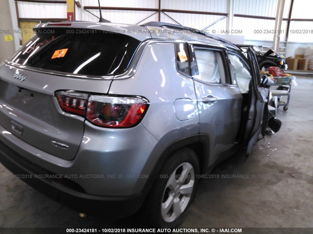 3C4NJCBB6JT186358 - 2018 JEEP COMPASS LATITUDE SILVER photo 4