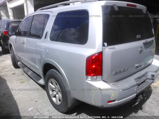 5N1AA08D39N604209 - 2009 NISSAN ARMADA SE/LE SILVER photo 3