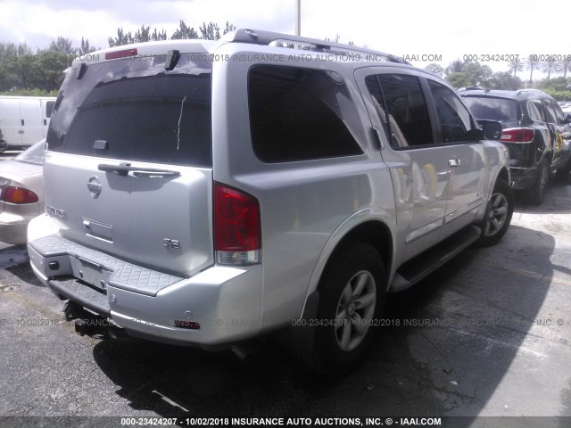 5N1AA08D39N604209 - 2009 NISSAN ARMADA SE/LE SILVER photo 4