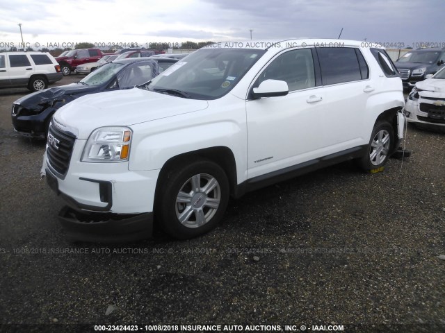 2GKALMEK8G6134743 - 2016 GMC TERRAIN SLE WHITE photo 2