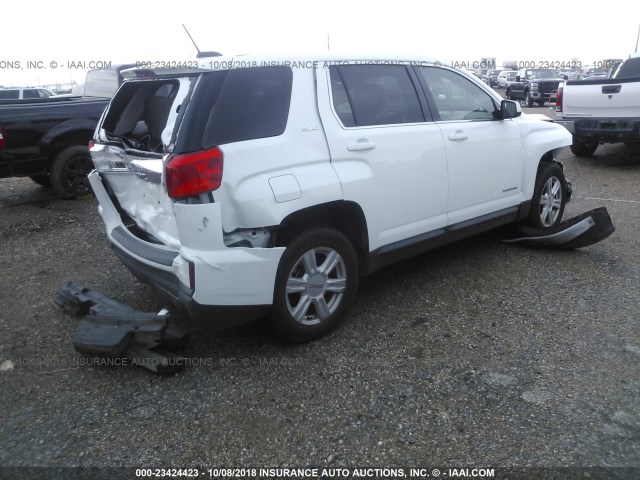 2GKALMEK8G6134743 - 2016 GMC TERRAIN SLE WHITE photo 4