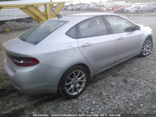 1C3CDFBA0DD209445 - 2013 DODGE DART SXT SILVER photo 4