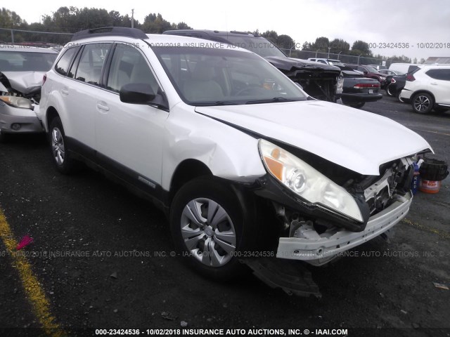 4S4BRCAC7A3337396 - 2010 SUBARU OUTBACK 2.5I WHITE photo 1