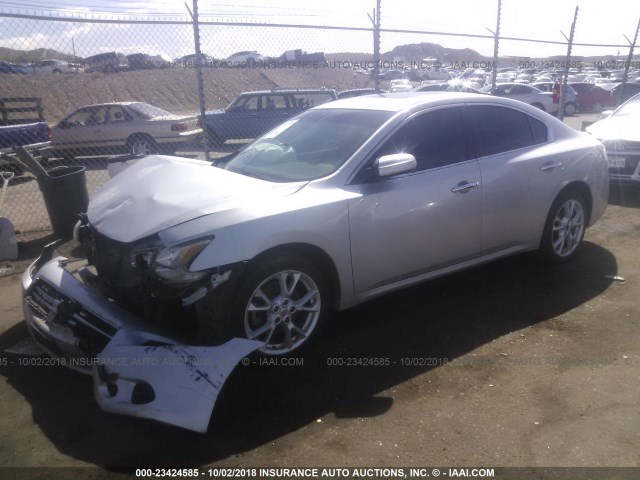 1N4AA5AP9CC861745 - 2012 NISSAN MAXIMA S/SV SILVER photo 2