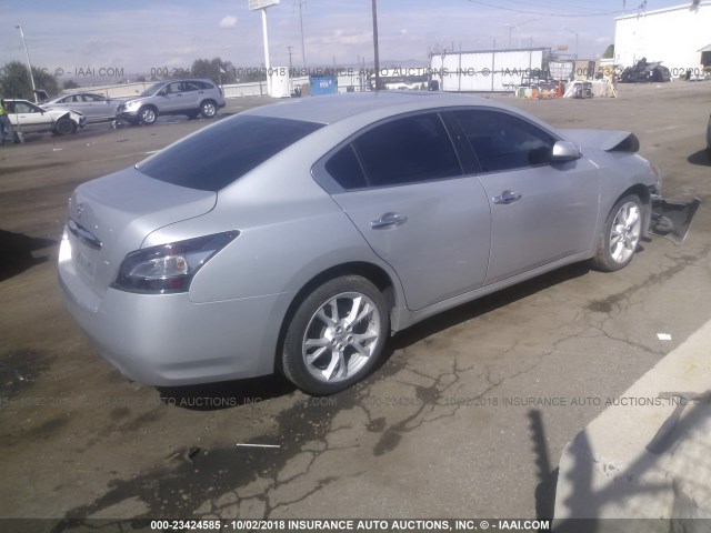 1N4AA5AP9CC861745 - 2012 NISSAN MAXIMA S/SV SILVER photo 4