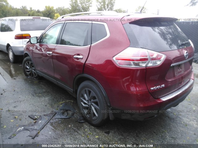 5N1AT2MV7GC783030 - 2016 NISSAN ROGUE S/SL/SV RED photo 3