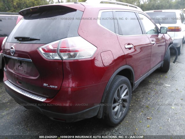 5N1AT2MV7GC783030 - 2016 NISSAN ROGUE S/SL/SV RED photo 4