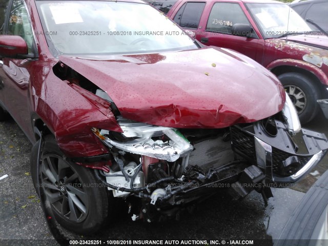 5N1AT2MV7GC783030 - 2016 NISSAN ROGUE S/SL/SV RED photo 6