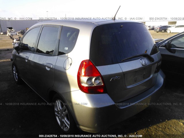 JHMGD37467S018366 - 2007 HONDA FIT GRAY photo 3