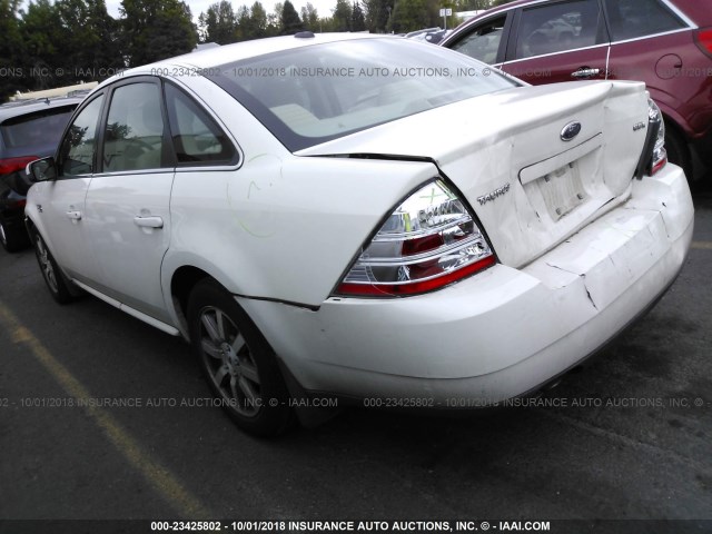 1FAHP24W89G120826 - 2009 FORD TAURUS SEL WHITE photo 3