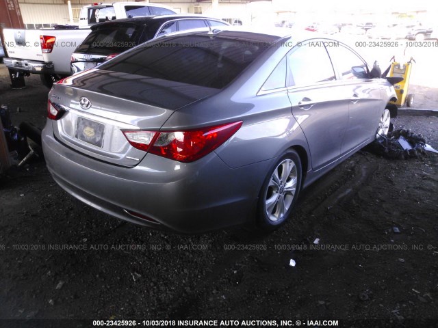 5NPEC4ACXDH591993 - 2013 HYUNDAI SONATA SE/LIMITED GRAY photo 4