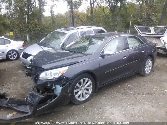 1G11E5SAXDF201568 - 2013 CHEVROLET MALIBU 2LT GRAY photo 2