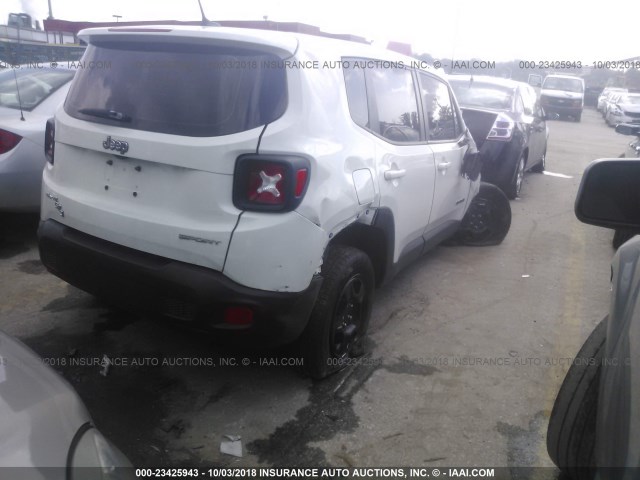 ZACCJBABXHPE54817 - 2017 JEEP RENEGADE SPORT WHITE photo 4