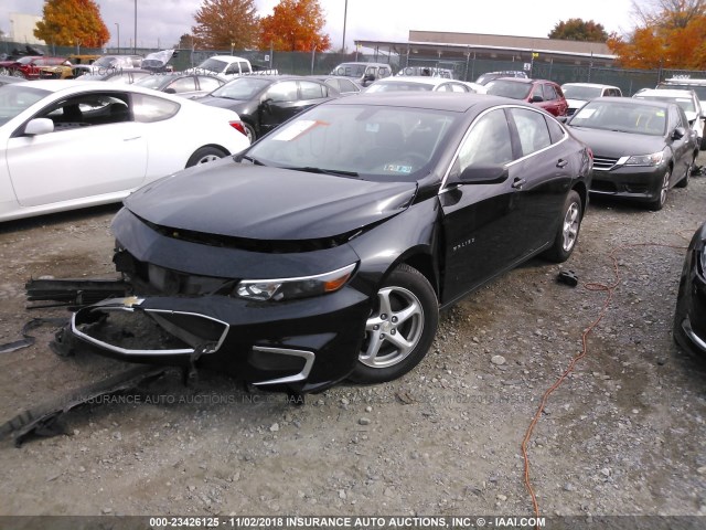 1G1ZC5STXGF211502 - 2016 CHEVROLET MALIBU LS BLACK photo 2