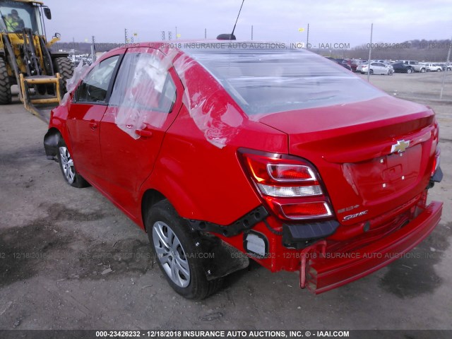 1G1JB5SH9H4162060 - 2017 CHEVROLET SONIC LS RED photo 3