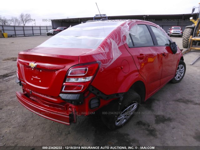 1G1JB5SH9H4162060 - 2017 CHEVROLET SONIC LS RED photo 4