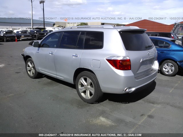 JTEYK3EH6A2100750 - 2010 TOYOTA HIGHLANDER LIMITED SILVER photo 3