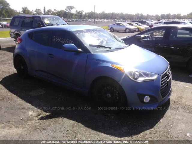 KMHTC6AE3GU253071 - 2016 HYUNDAI VELOSTER TURBO BLUE photo 1