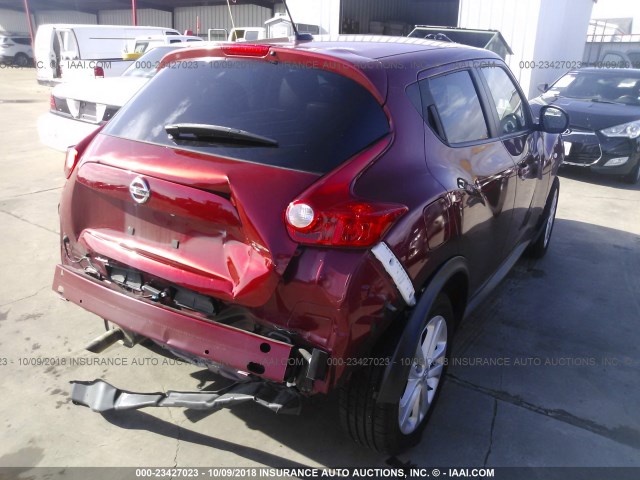 JN8AF5MR1DT201956 - 2013 NISSAN JUKE S/SV/SL RED photo 4