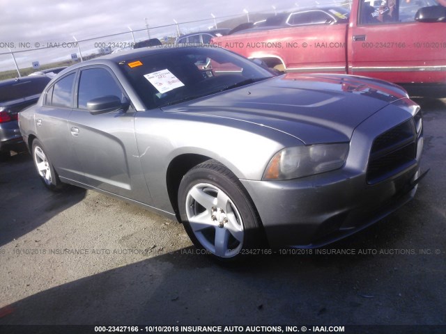 2C3CDXAT2CH226631 - 2012 DODGE CHARGER POLICE GRAY photo 1