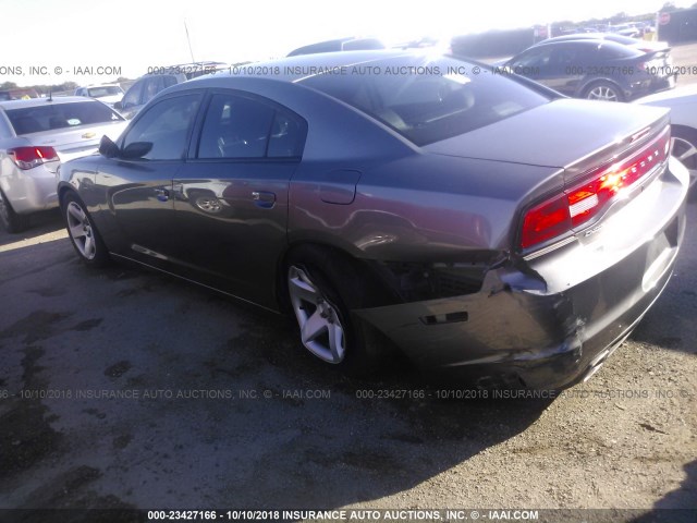 2C3CDXAT2CH226631 - 2012 DODGE CHARGER POLICE GRAY photo 3