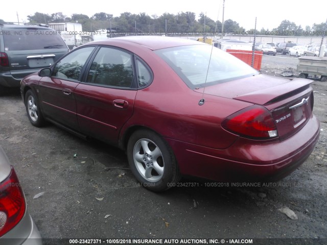 1FAFP55SX1A244043 - 2001 FORD TAURUS SES BURGUNDY photo 3