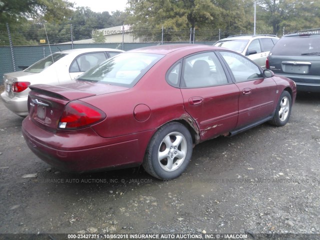 1FAFP55SX1A244043 - 2001 FORD TAURUS SES BURGUNDY photo 4