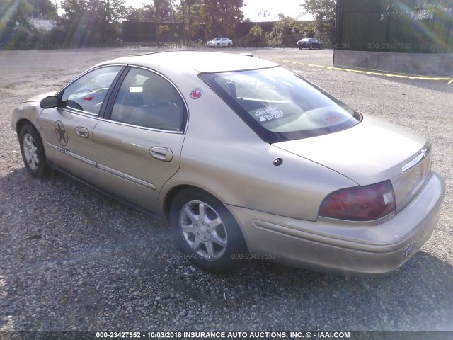 1MEFM55S6YG604272 - 2000 MERCURY SABLE LS PREMIUM GOLD photo 3