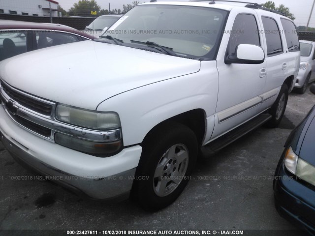 1GNEK13T55J182685 - 2005 CHEVROLET TAHOE K1500 WHITE photo 2