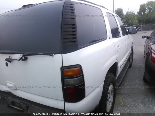 1GNEK13T55J182685 - 2005 CHEVROLET TAHOE K1500 WHITE photo 4