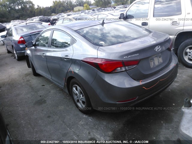 5NPDH4AE6EH513291 - 2014 HYUNDAI ELANTRA SE/SPORT/LIMITED GRAY photo 3