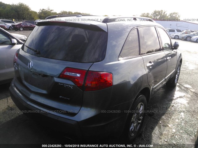 2HNYD28338H508529 - 2008 ACURA MDX TECHNOLOGY GRAY photo 4