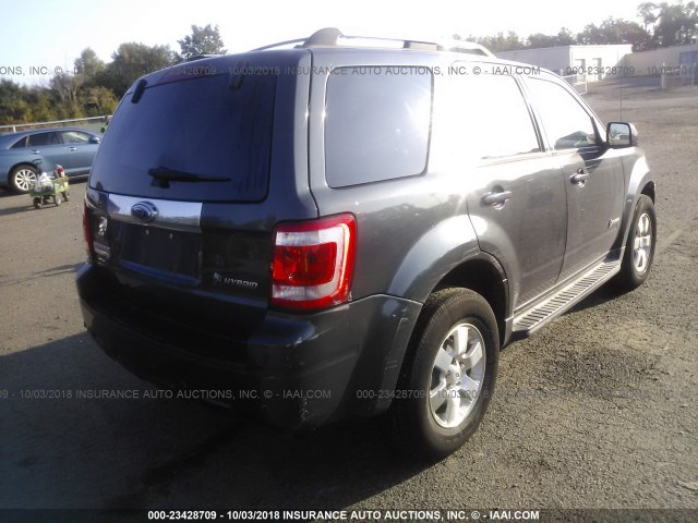 1FMCU49349KB27174 - 2009 FORD ESCAPE HYBRID GRAY photo 4