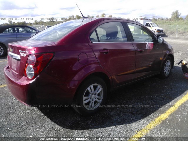 1G1JC5SH2E4231566 - 2014 CHEVROLET SONIC LT RED photo 4