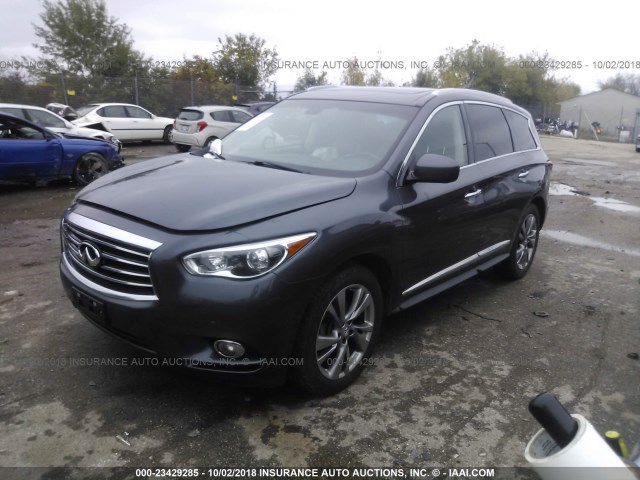 5N1AL0MM6DC300215 - 2013 INFINITI JX35 GRAY photo 2