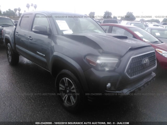 5TFAZ5CN7JX060672 - 2018 TOYOTA TACOMA DBL CAB/SR5/TRD SPORT/OR GRAY photo 1