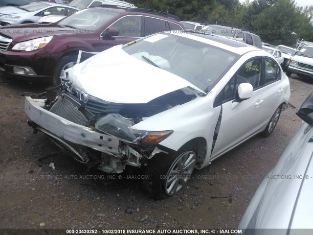 19XFB2F98CE006761 - 2012 HONDA CIVIC EXL WHITE photo 2