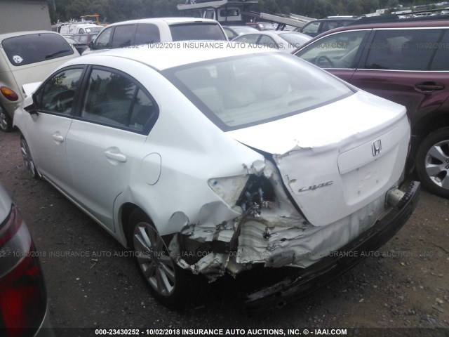 19XFB2F98CE006761 - 2012 HONDA CIVIC EXL WHITE photo 3