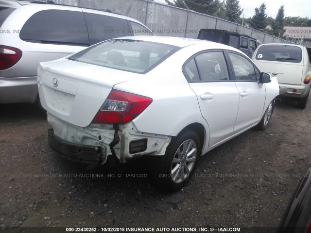 19XFB2F98CE006761 - 2012 HONDA CIVIC EXL WHITE photo 4