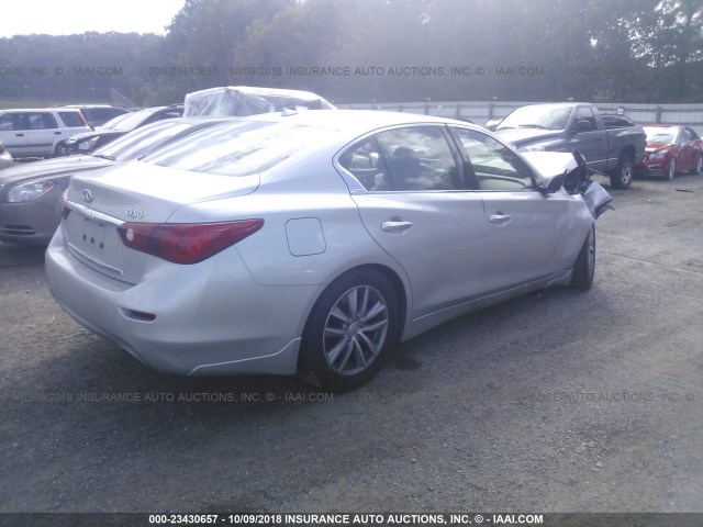 JN1BV7AP0FM330322 - 2015 INFINITI Q50 PREMIUM/SPORT SILVER photo 4