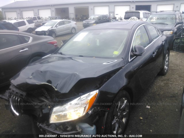 2G4GS5EK0C9129734 - 2012 BUICK REGAL PREMIUM BLACK photo 2