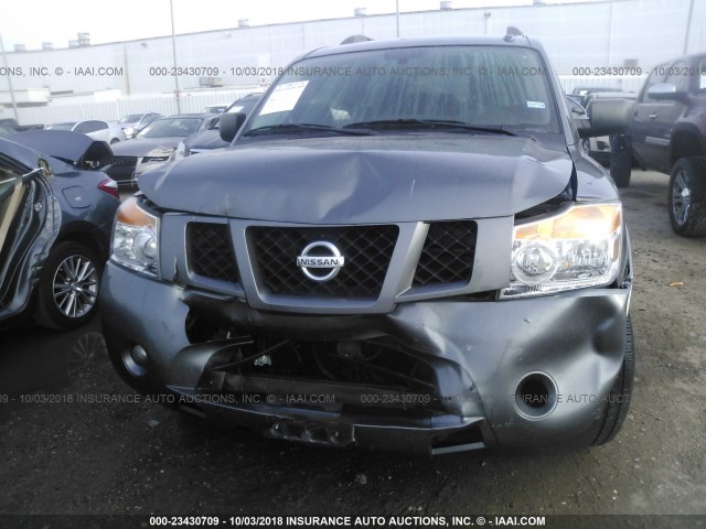 5N1BA0ND6FN601728 - 2015 NISSAN ARMADA SV/SL/PLATINUM GRAY photo 6