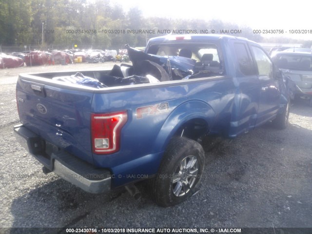 1FTFX1EF8HFA08106 - 2017 FORD F150 SUPER CAB BLUE photo 4